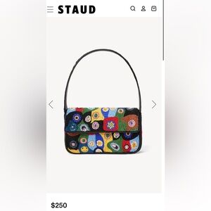 STAUD TOMMY BEADED BAG in BLACK MILLEFIORI